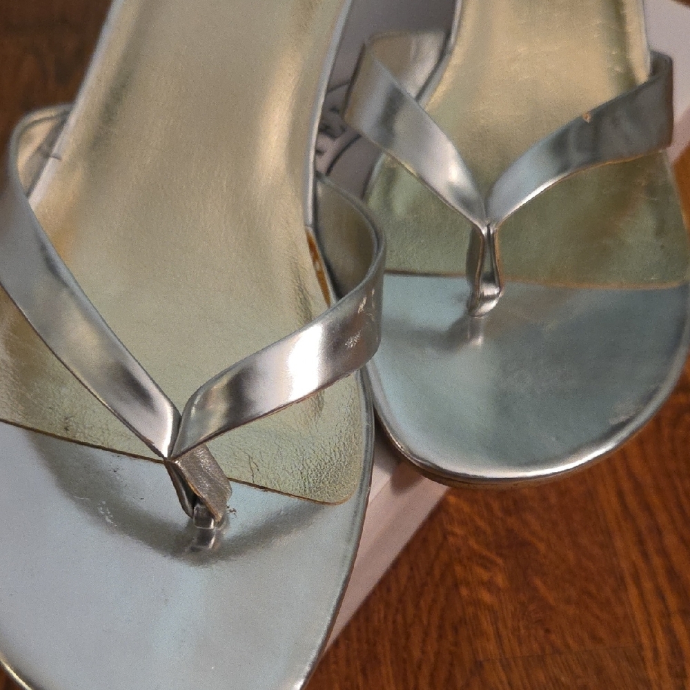 Steve Madden Metallic Silver Sandals - Picture 4 of 5
